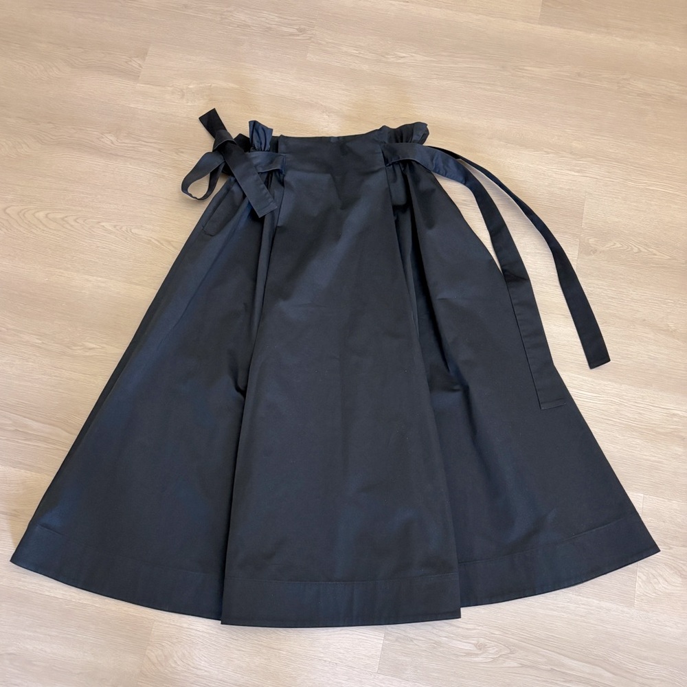 Rosetta Getty Black Long Skirt with Ribbons Size 2